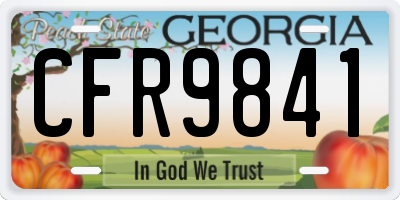 GA license plate CFR9841