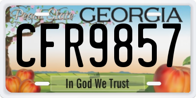 GA license plate CFR9857