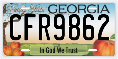 GA license plate CFR9862