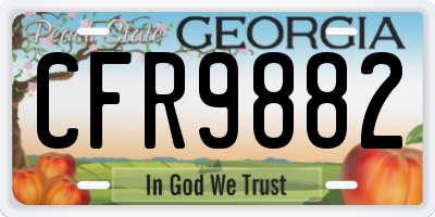 GA license plate CFR9882