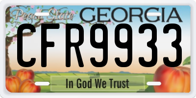 GA license plate CFR9933