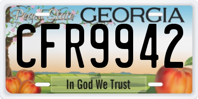 GA license plate CFR9942