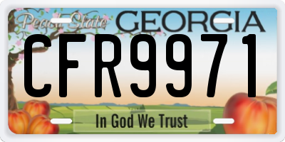 GA license plate CFR9971