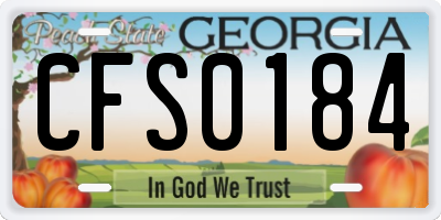 GA license plate CFS0184