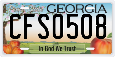 GA license plate CFS0508