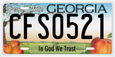 GA license plate CFS0521