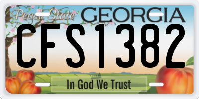 GA license plate CFS1382
