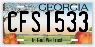 GA license plate CFS1533