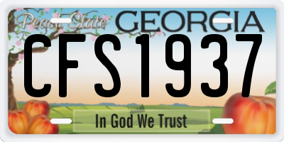 GA license plate CFS1937