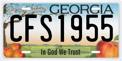 GA license plate CFS1955