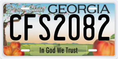 GA license plate CFS2082