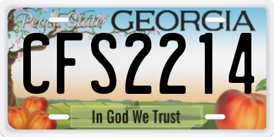 GA license plate CFS2214