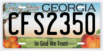 GA license plate CFS2350