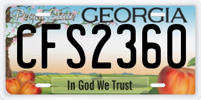 GA license plate CFS2360
