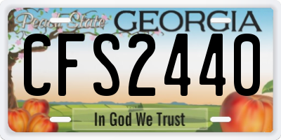 GA license plate CFS2440