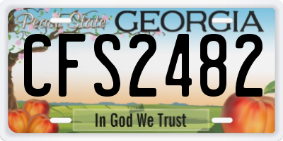 GA license plate CFS2482