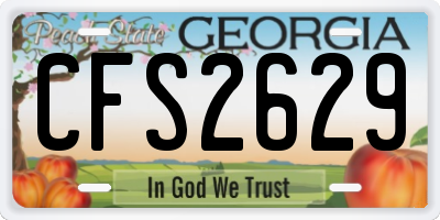 GA license plate CFS2629