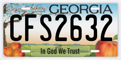 GA license plate CFS2632