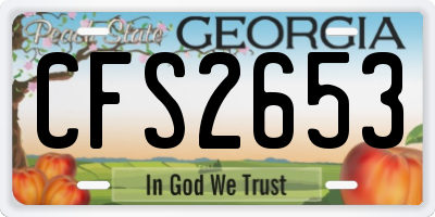 GA license plate CFS2653
