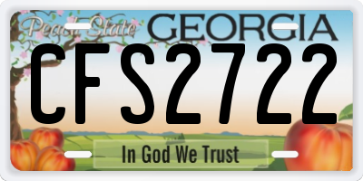 GA license plate CFS2722