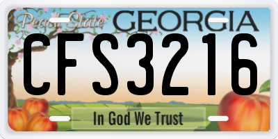 GA license plate CFS3216