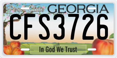 GA license plate CFS3726