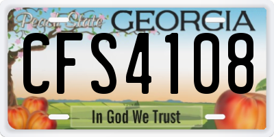 GA license plate CFS4108