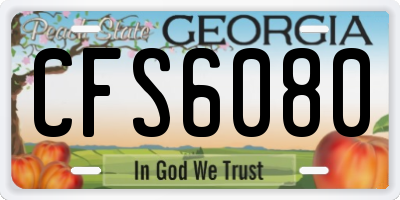 GA license plate CFS6080