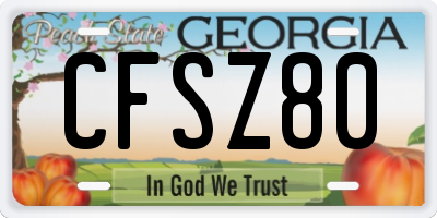 GA license plate CFSZ80