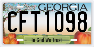 GA license plate CFT1098