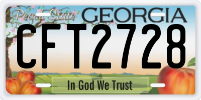 GA license plate CFT2728
