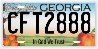 GA license plate CFT2888