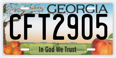 GA license plate CFT2905