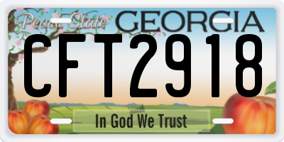GA license plate CFT2918