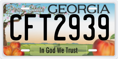 GA license plate CFT2939