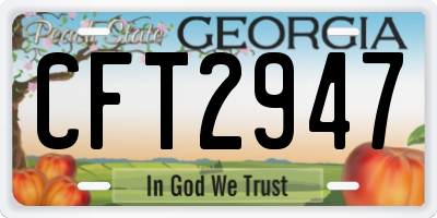 GA license plate CFT2947