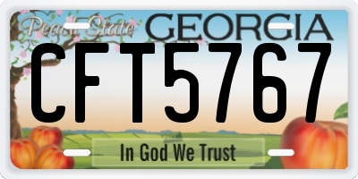 GA license plate CFT5767