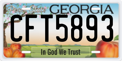 GA license plate CFT5893