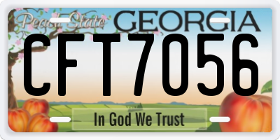 GA license plate CFT7056