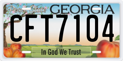 GA license plate CFT7104