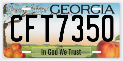GA license plate CFT7350