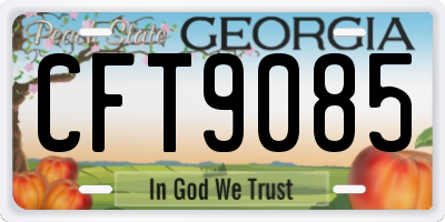 GA license plate CFT9085