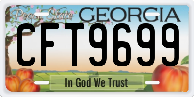 GA license plate CFT9699