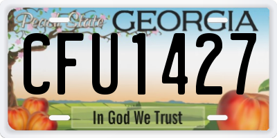 GA license plate CFU1427