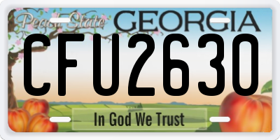 GA license plate CFU2630