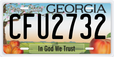 GA license plate CFU2732