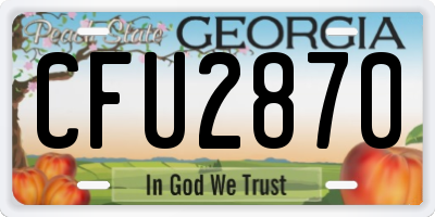 GA license plate CFU2870