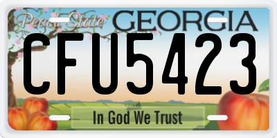 GA license plate CFU5423