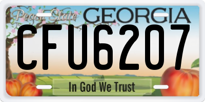 GA license plate CFU6207