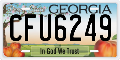 GA license plate CFU6249